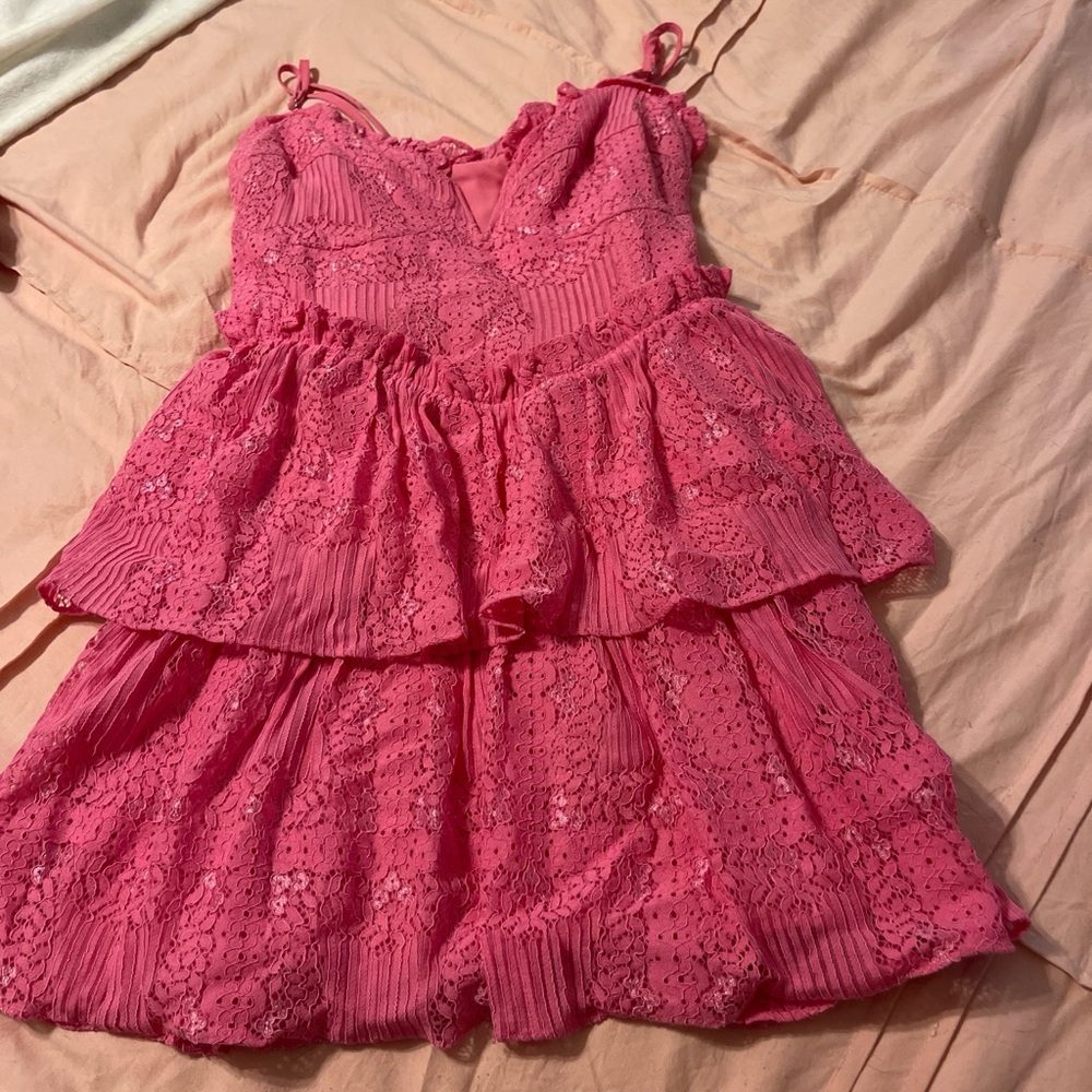 Buddy Love Pink Lace Casual Dress